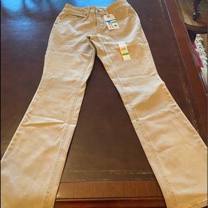 Women 8 mid rise slim fit bootcut khakis pants